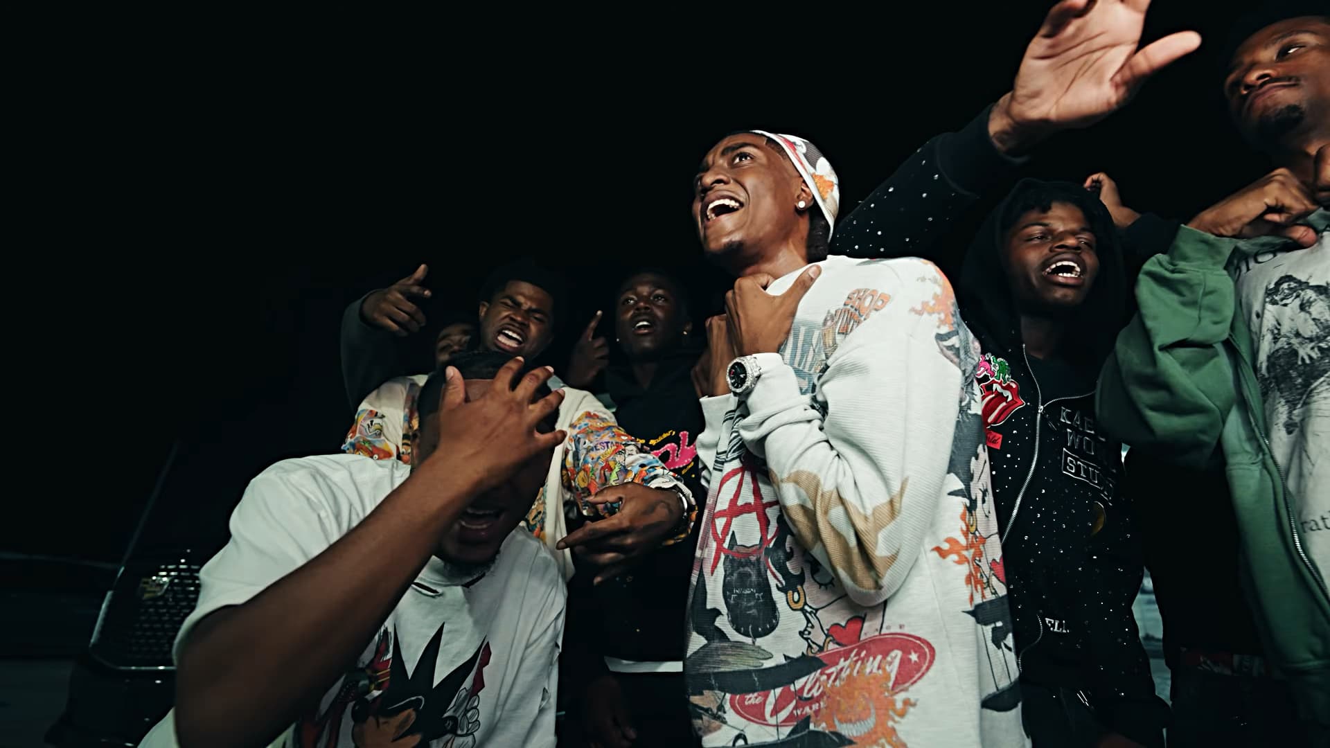 RW 5ive and his crew together at night